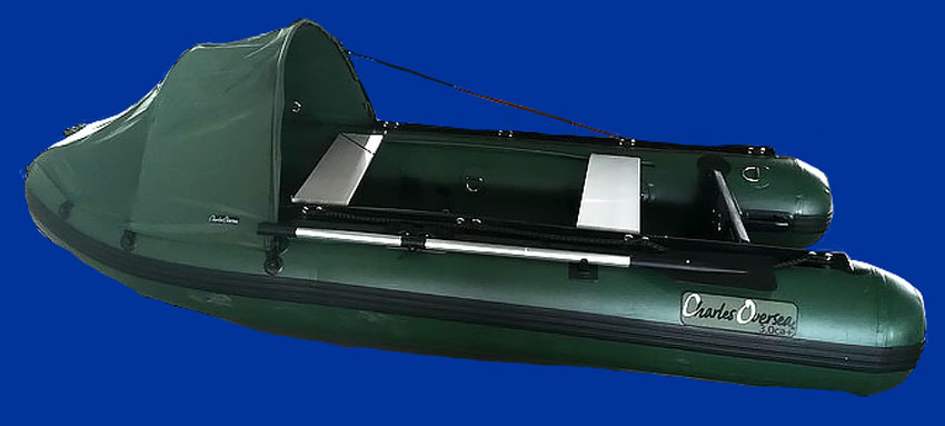 Bateau pneumatique vert Charles Oversea 3.0ca+ pvc 1.2mm